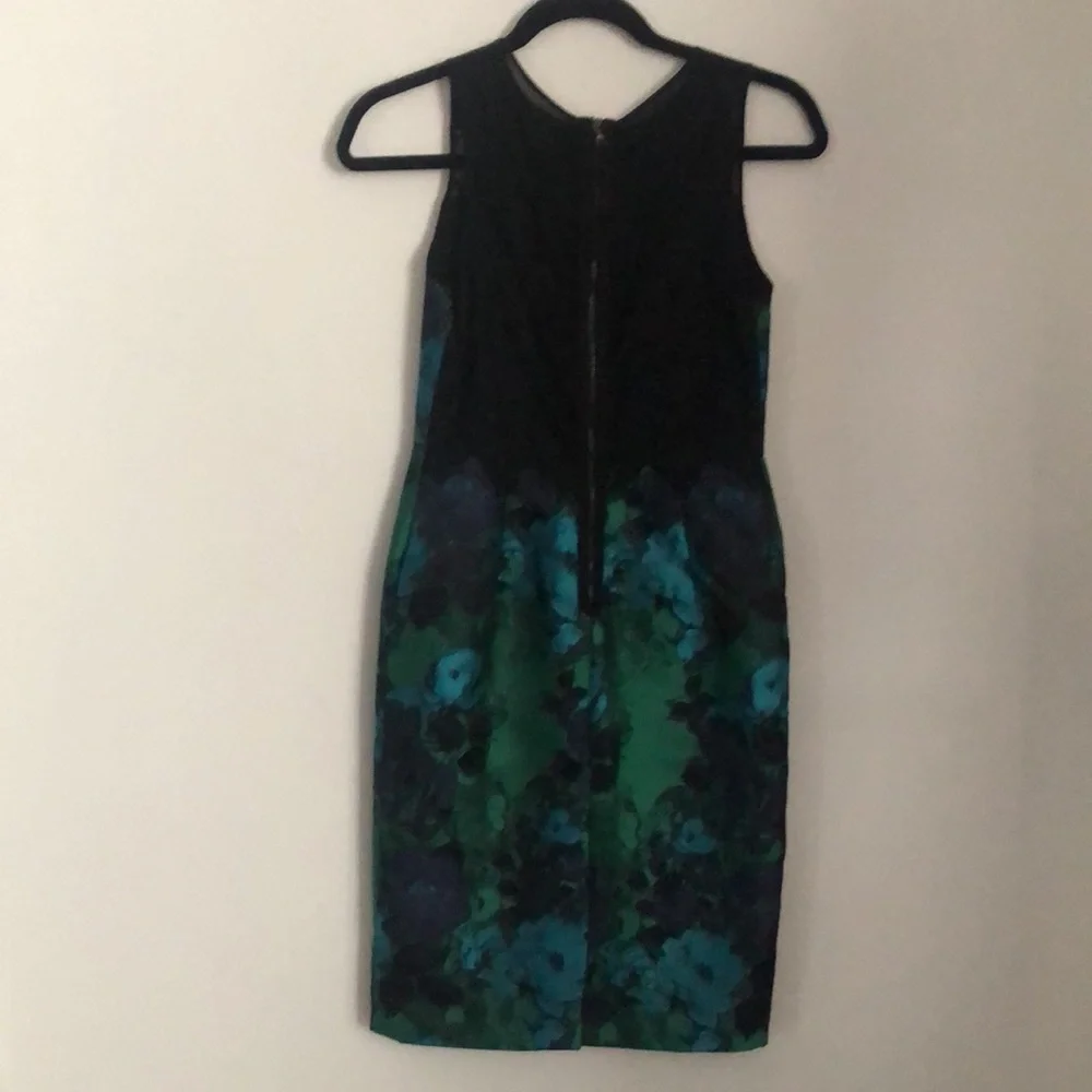 Anthropologie Leifs Dottir Size 2 Green and Blue Floral Lace Dress - Picture 5 of 8